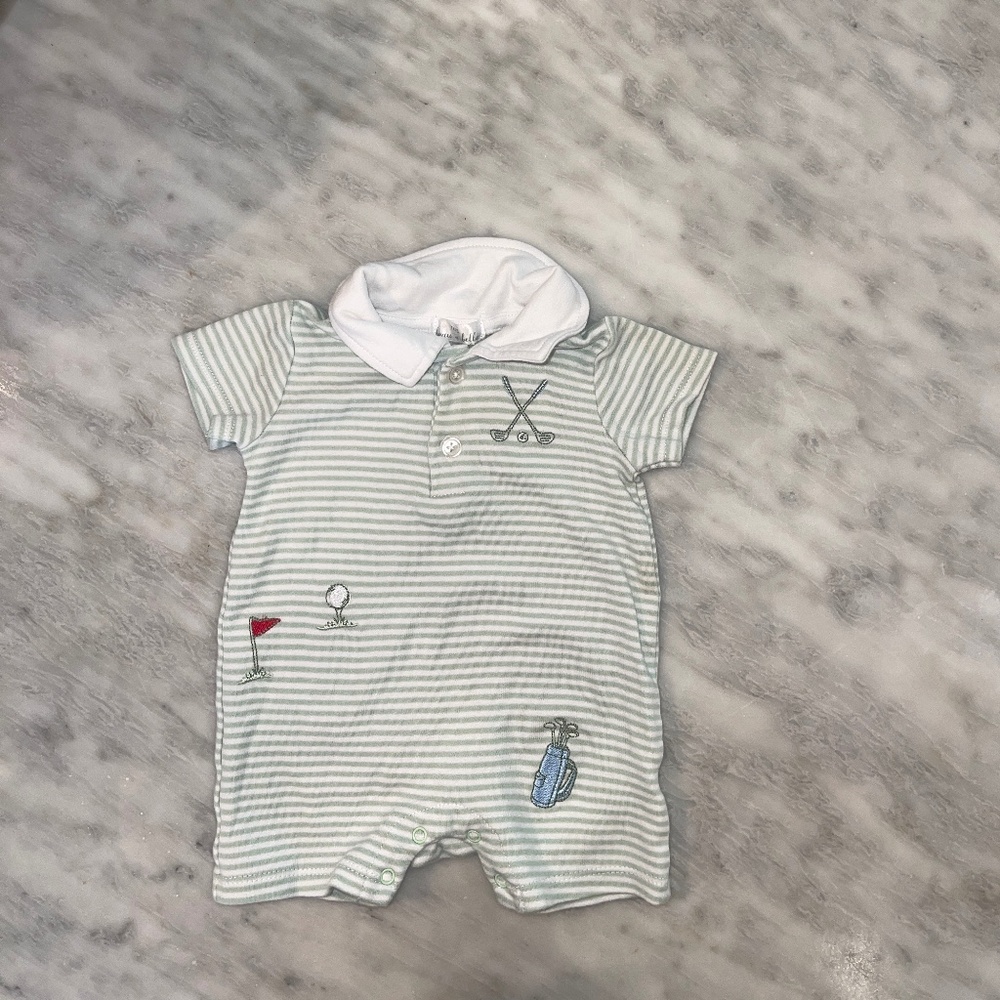 Tres Beau et Belle golf polo onesie 3-6m